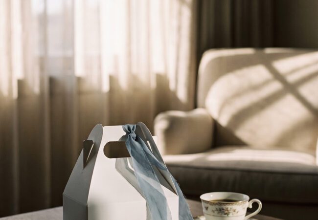 Minimalistic monogram favor bags