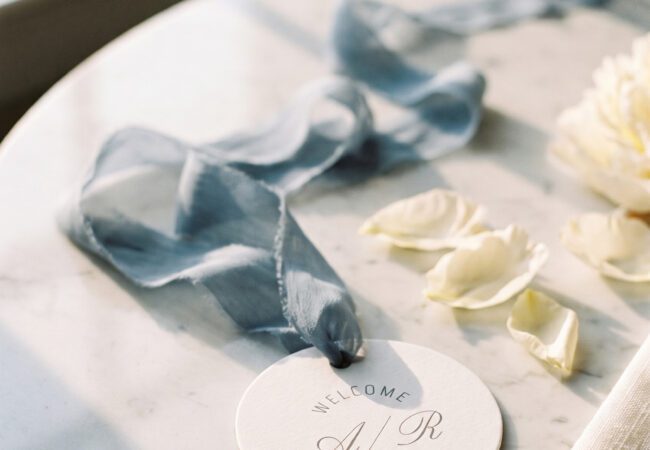 CLASSIC MONOGRAM WEDDING FAVOR TAG